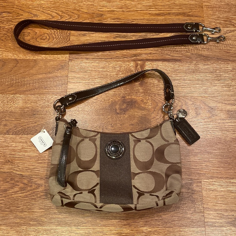 Coach Signature Collection Striped Demi Crossbody